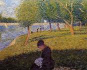 乔治修拉 - La Grande Jatte, Woman Sewint